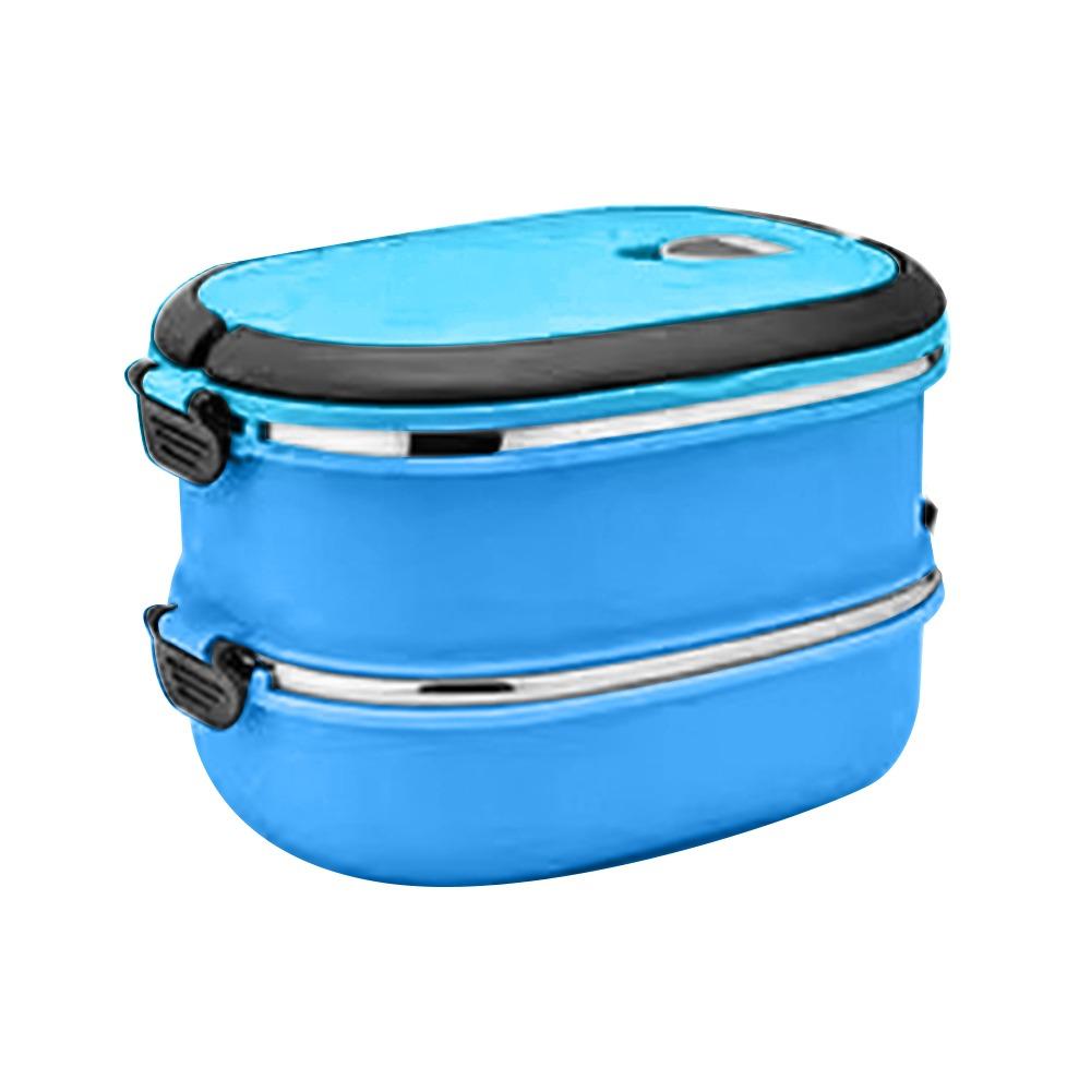 

Leakproof Bento Box Stainless Steel Soup Food Flask Portable Food Container for Kids Adult Blue/2 Tier
