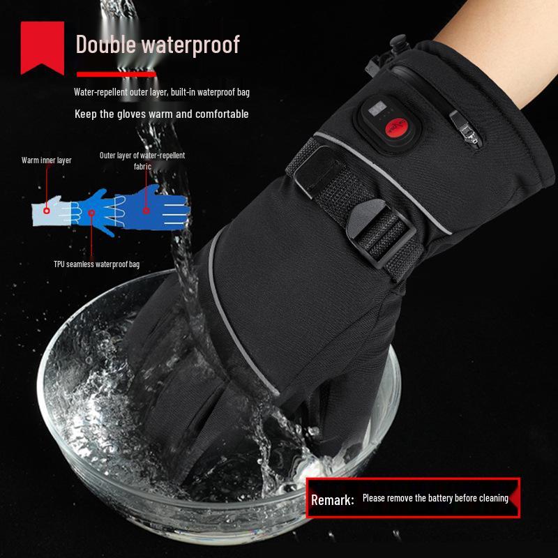 Elektrisch beheizte Touchscreen-Handschuhe für den Winter - Ideal zum Radfahren, Motorradfahren und Skifahren