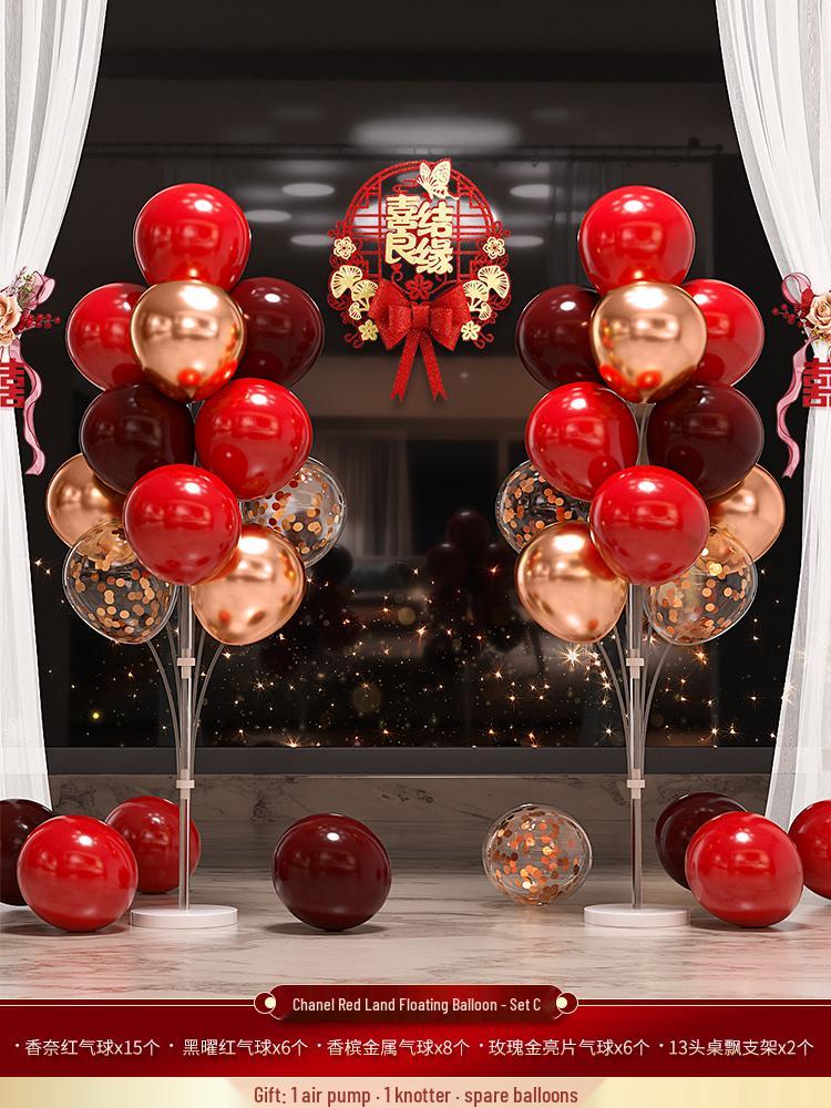 Wedding Balloon Arrangement: Floor Standing Columns for Engagement Ceremony or New House Decor