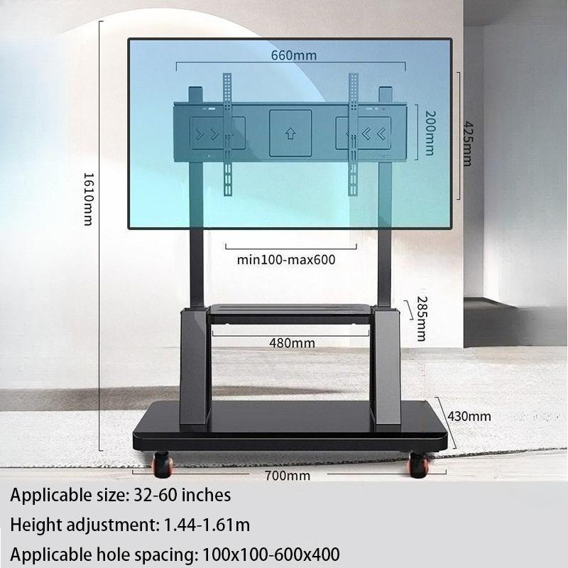 Metal TV Rack Retractable Storage Holders with Wheels Removable Racks Living Room Floor Shelf Modern TV Supports Home Organizer