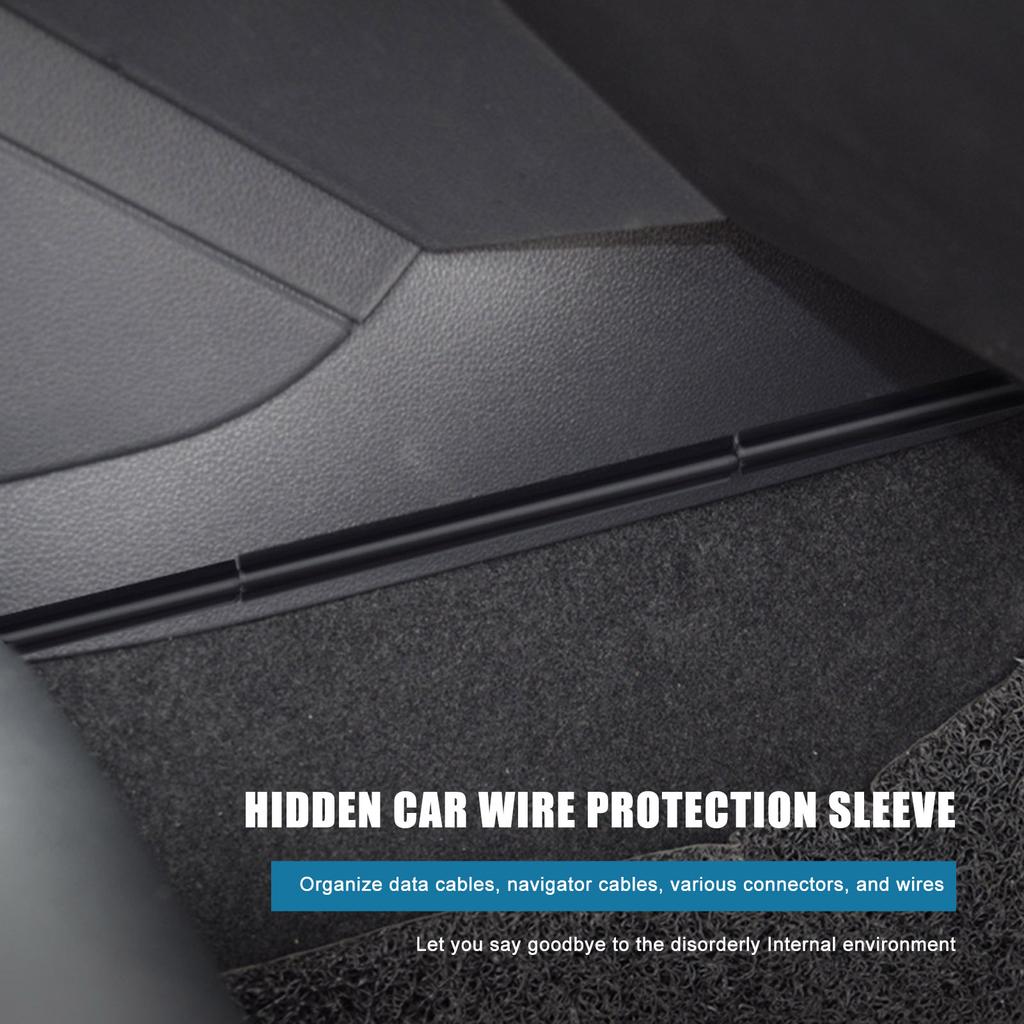 Car Concealed Cable Sleeve 4pcs Wire Sleeve with Strong Double Sided Adhesive for USB Audio and Video Line