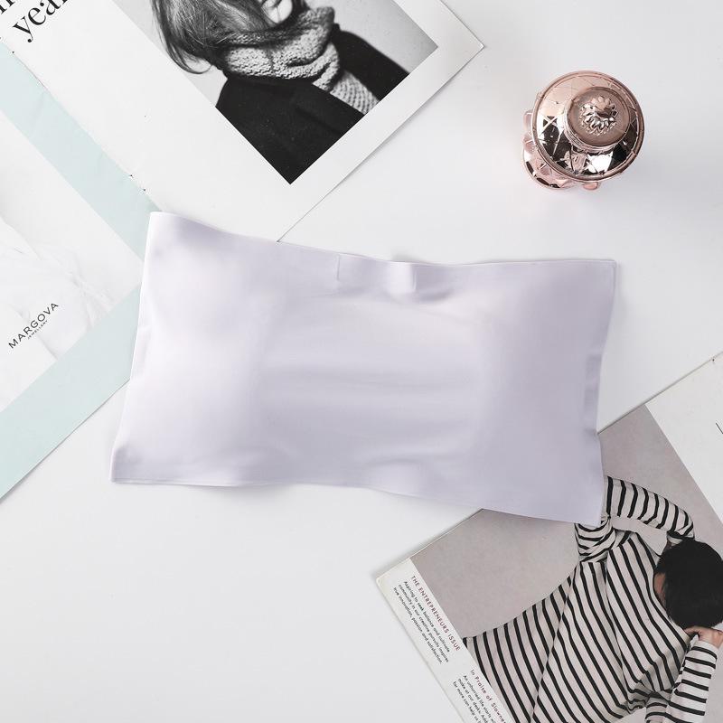 Бесшовный strapless-бандо из ледяного шелка: Невидимый бюстгальтер-обертка для женщин One Size серый/фиолетовый