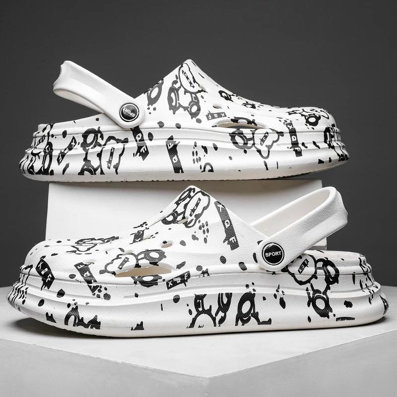 

Shoes for Men Men s Sandals Men s Slippers Thick Bottom Wear-resistant Soft and Comfortable Unisex Fashion Indoor and Outdoor 44-45 белый