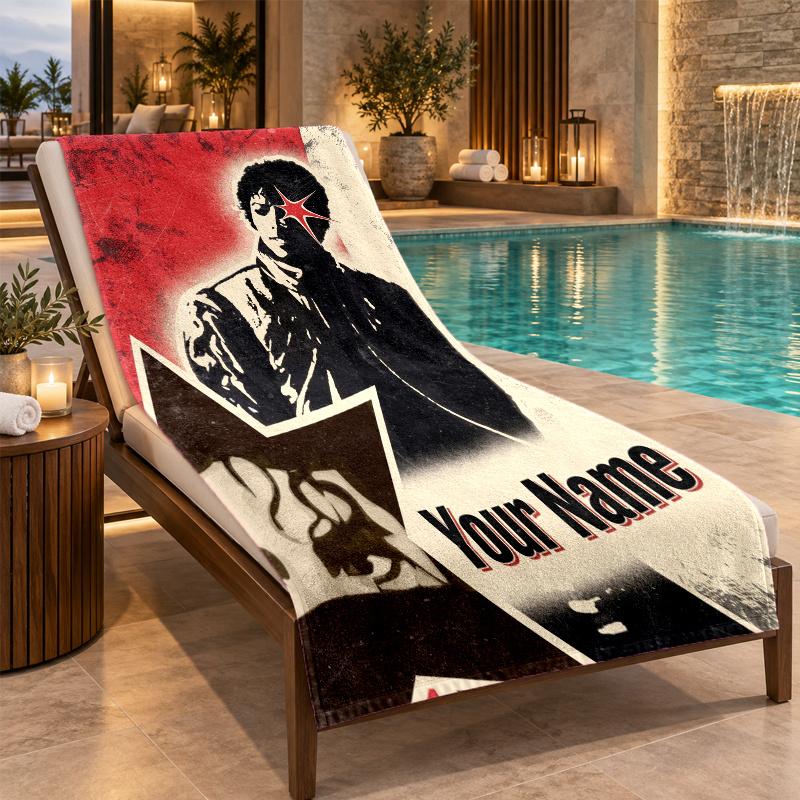 Custom Name Michael Jackson Beach Towel Personalized Text Soft Towel Swimming Travel Bath Gift