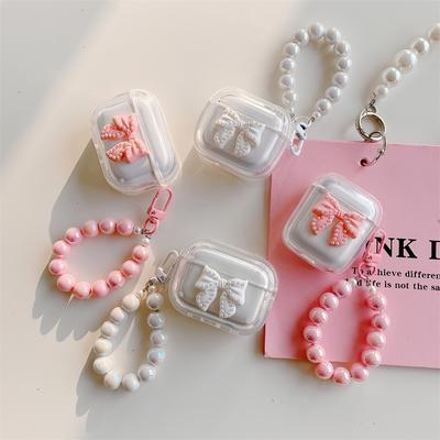 New Pearl Bow Earphone Case with Bracelet for Apple AirPods 1 2 3 4 Pro
