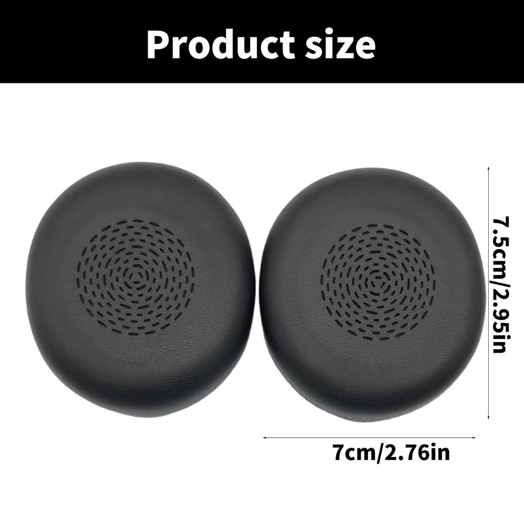1Pair Ear Pad Replacement Protein Leather Earpads Ear Cushions Sponges Cover Earmuffs for Jabra Evolve2 75 Headphones