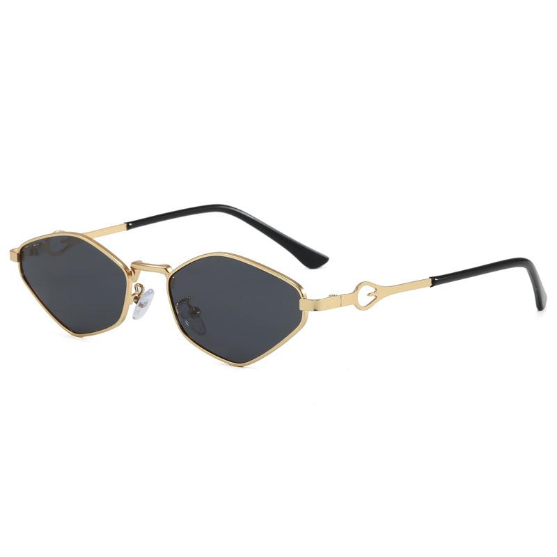 Metal polygonal small frame sunglasses men's new outdoor personality versatile sunscreen shading polarized sunglasses tide