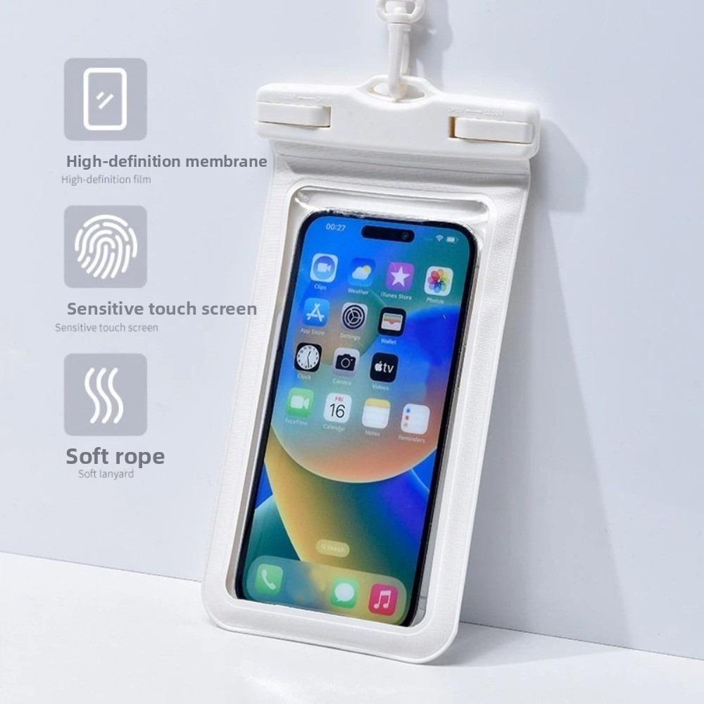 Durable Seal Waterproof Phone Case Sealed Protection Waterproof Cover Universal Phone Bag Floating Strap Phone Protection Bag белый