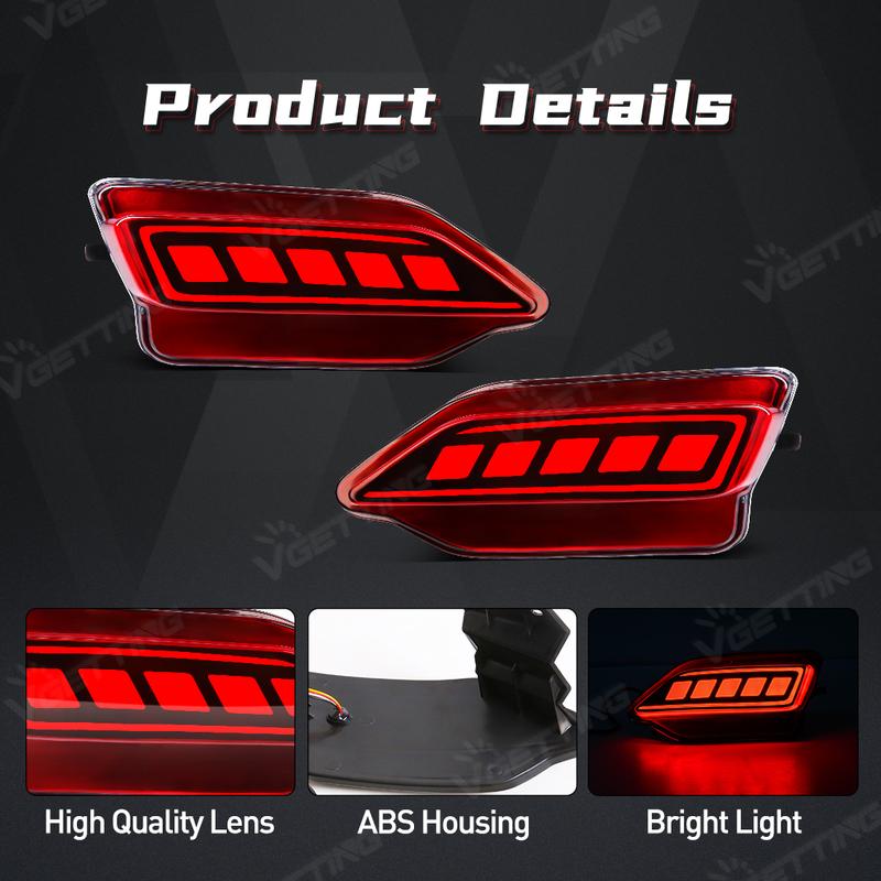 LED Rear Bumper Reflector Lights For Toyota RAV4 2013 2014 2015 Running Brake Lamp Dynamic Flowing Turn Signal Car Accessories