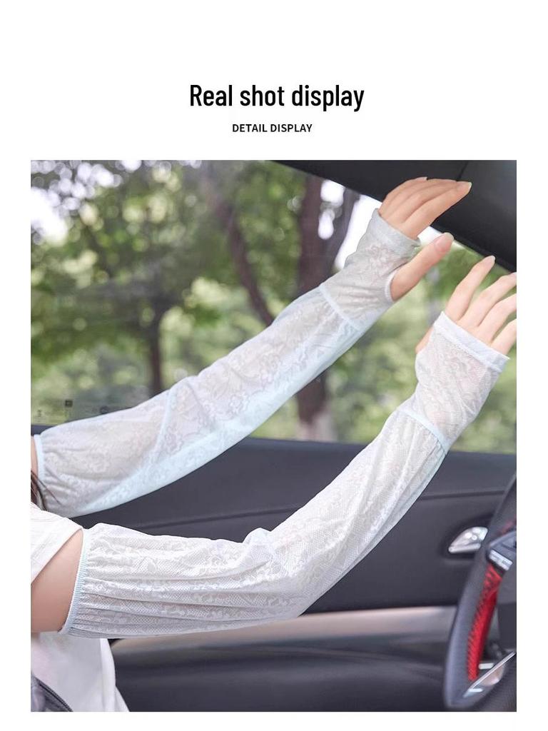 Women's Breathable Ice Silk Lace Sun Protection Arm Sleeves