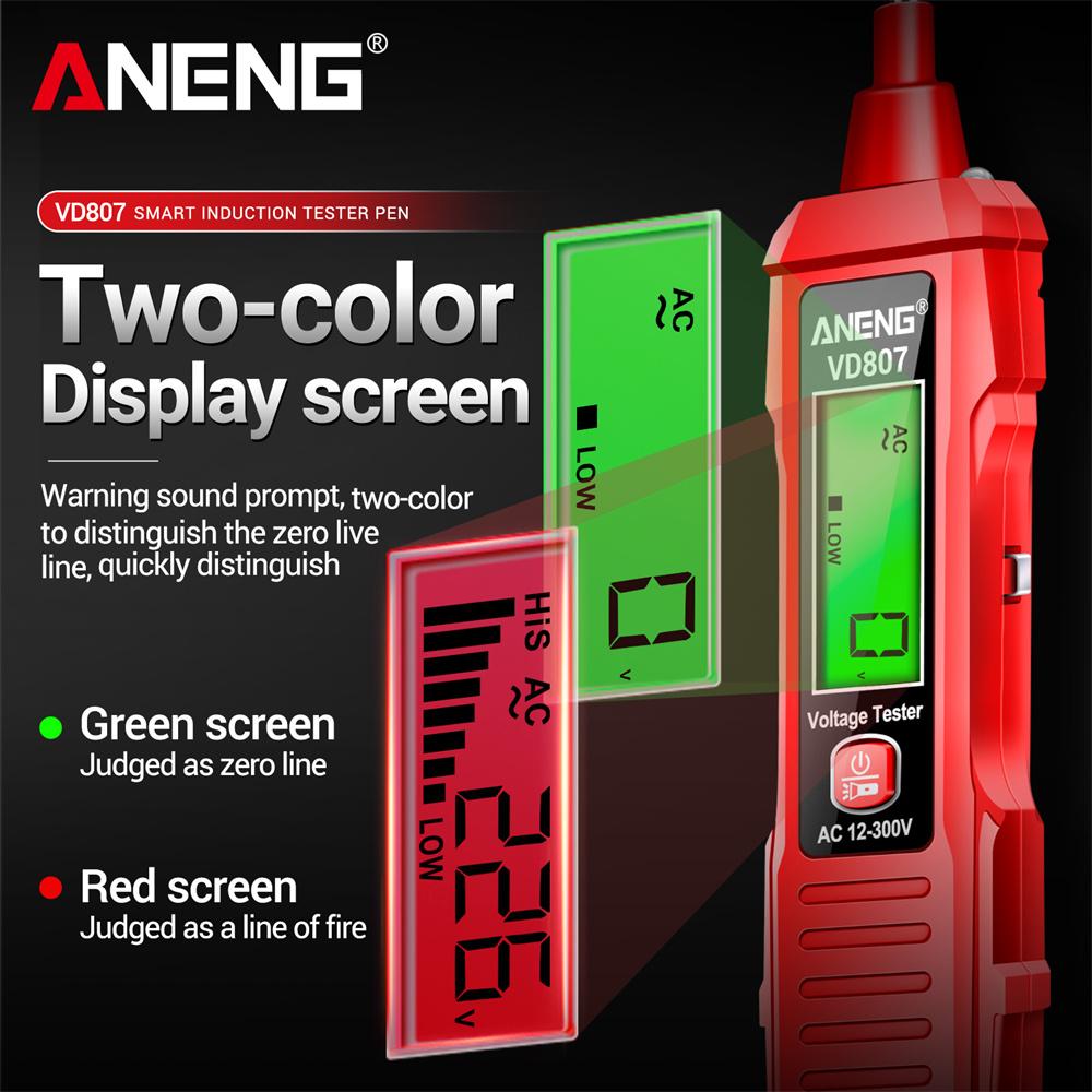 ANENG VD807 One-word Electric Pen Tester NCV Sensor AC 12-300V Non-contact Wire Detector Tools  Induction Portable 50/60Hz Smart