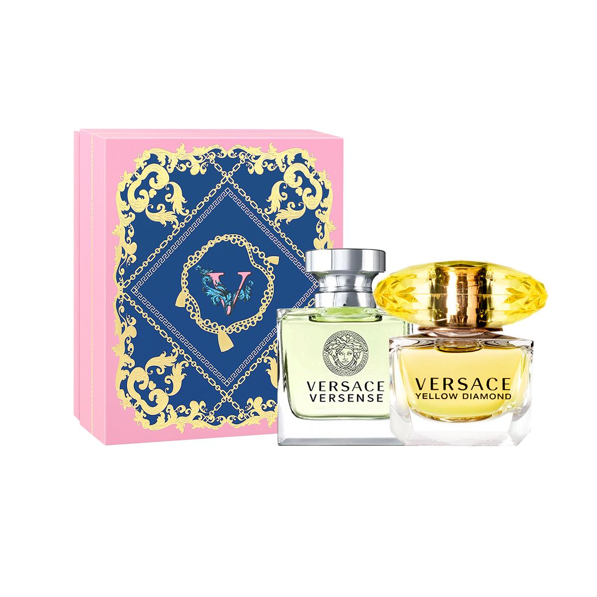 VERSACE Heartbeat Women s Mini Clothing Sets With Light Perfume Sample Set, Trial Size Eau De Toilette Fresh Heart + gold diamond 5ml*2