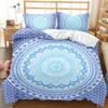 Povlak na přikrývku Bohemian Mandala Queen Size Kravata Spirála Povlak na přikrývku Hippie Boho Povlečení Exotická květinová polyesterová přikrývka