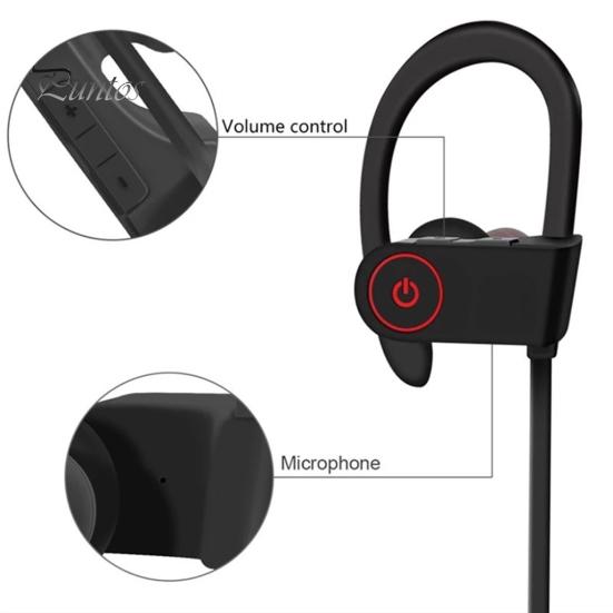 Wireless Sports Earbuds Waterproof Noise Cancelling HiFi Sound Ear Hook Bluetooth-compatible 5.0 Earphone