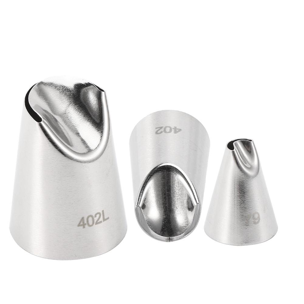 3Pcs Kitchen Stainless Steel Pastry Decorating Nozzles Cookies Biscuits Cake Baking Decoration