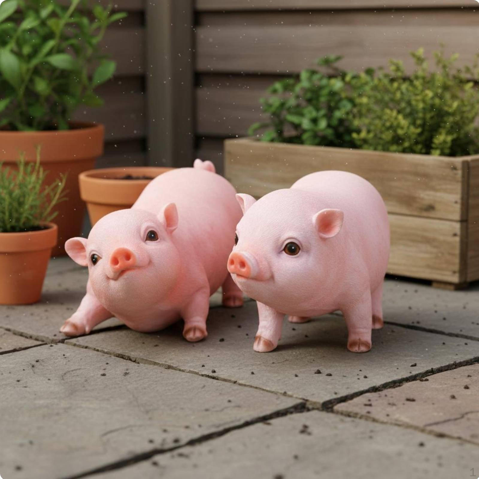 Astrological Pig Decoration Lifelike Details Resin