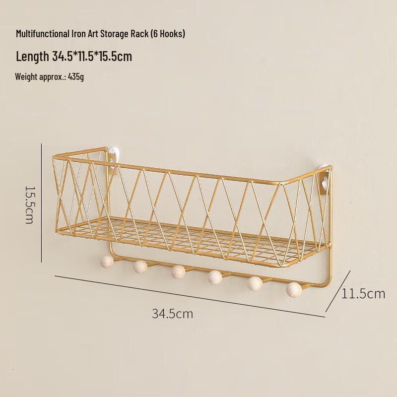 Сетчатая настенная полка для хранения YIXI с крючками