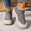 Botas de Invierno de Felpa para Mujer de Piel Sintética Suaves Cálidas y Ligeras Color Beige Amigable con Diseño de Caña Baja