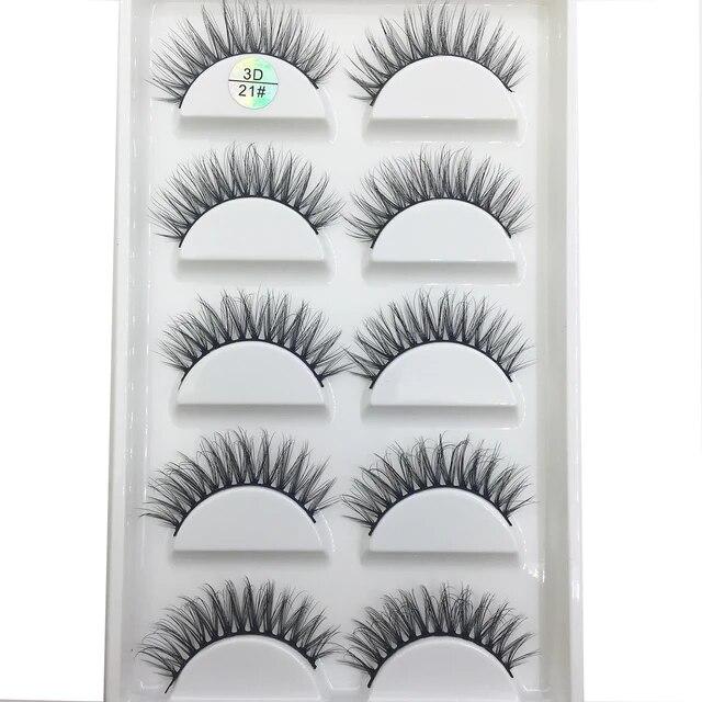 12 Style 5 Pairs 3D Natural Mink False Eyelashes Makeup Fake Eye Lashes Faux Cilios Make Up Beauty Tools