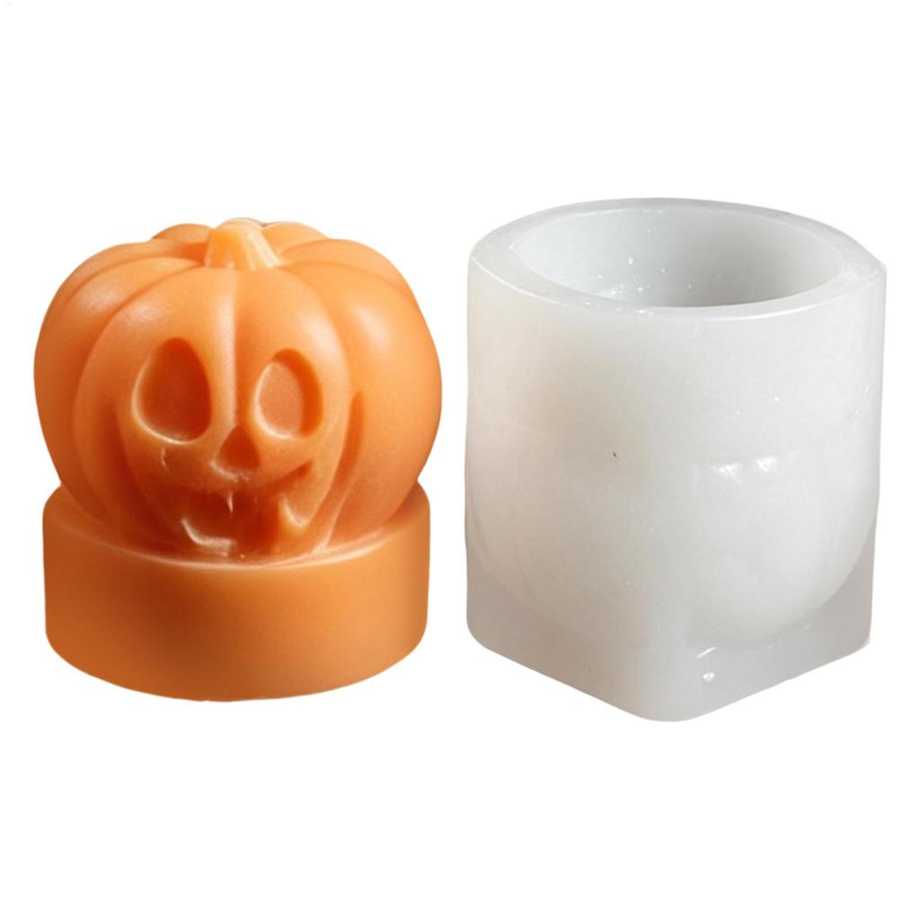 Pumpkin Silicone Candle Mold Halloween Pumpkin Crafts Plaster Resin Cement Mold Handmade Chocolate Cake Decoration Baking Tools