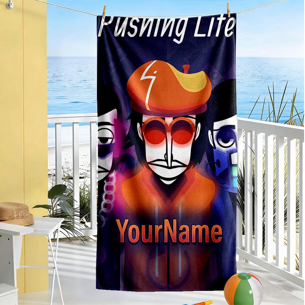Incredibox Customize Text Beach Towel Super Soft & Absorbent Perfect for Traveling Yoga Camping and Swimming