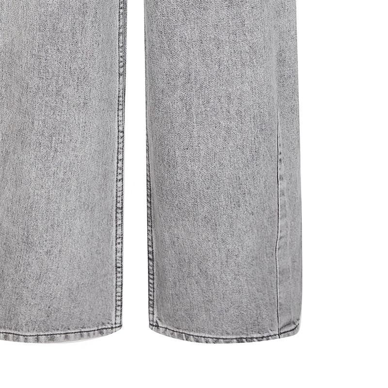 Less 2025 Spring Straight-Fit Washed Denim Jeans