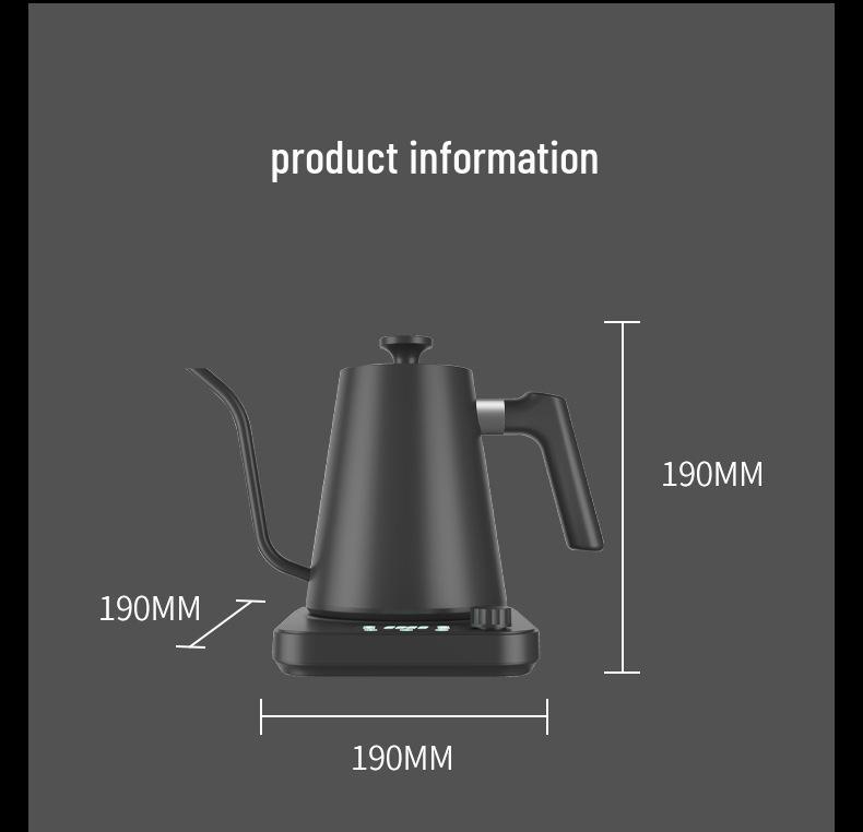 Intelligente Schwanenhals-Elektro-Teekanne für Pour-Over-Kaffee mit konstanter Temperaturregelung