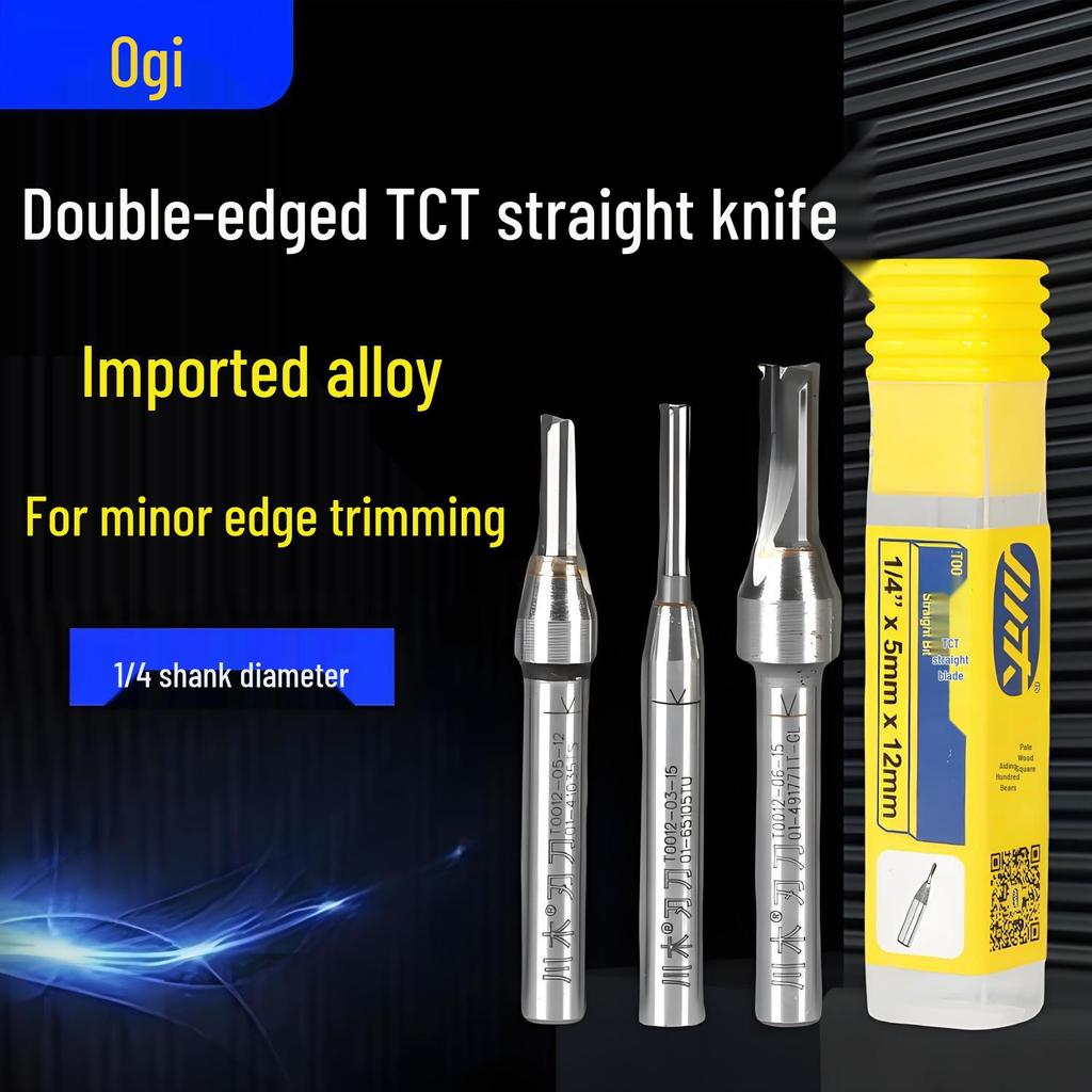 Kawaki TCT Double-Edged 1/4" Small Router Trimmer Knife Woodworking Slotting Cutter T001