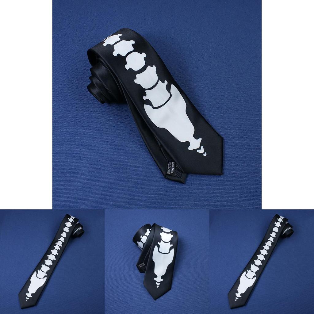 James Bond Spectre Skeleton Skull Tie Polyester Silk Unisex For Party Cosplay Gift Adults