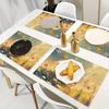 Of 4/6 Cute Warm-Colored Animal Squirrel Autumn Leaf Nature Scenery Placemats, Featuring a Soft Texture And Durable Design, Perfect for Home Kitchen