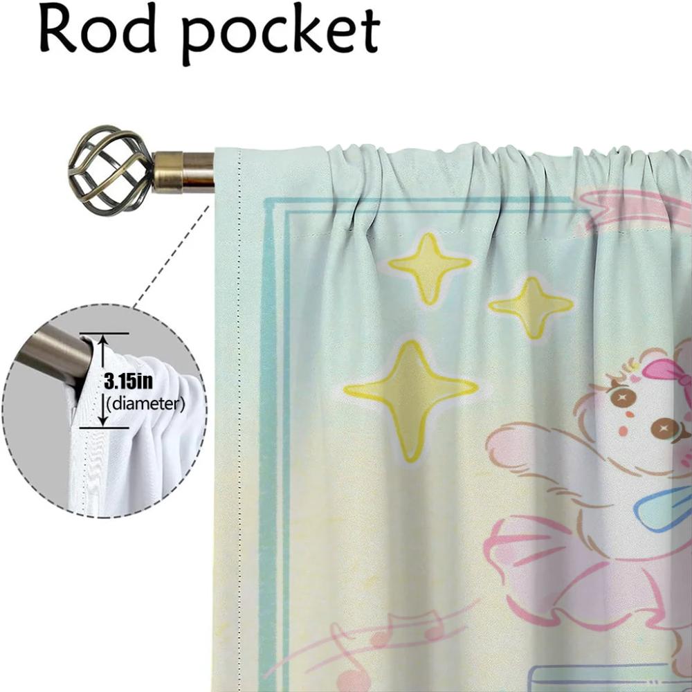 Pink Cat Shades Curtains Child Room Tulle for Bedroom Blackout Curtain Home Interior Curtains 2 Pieces Partition Living Kitchen