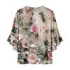 Summer Tops For Women Cute V Neck 3/4 Sleeve Blouses Floral Print Top Casual Shirts