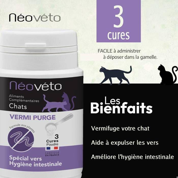 Vermifuge CHAT - NEOVETO - Néovéto - Naturel - Actifs vétérinaires - Fabriqué en France