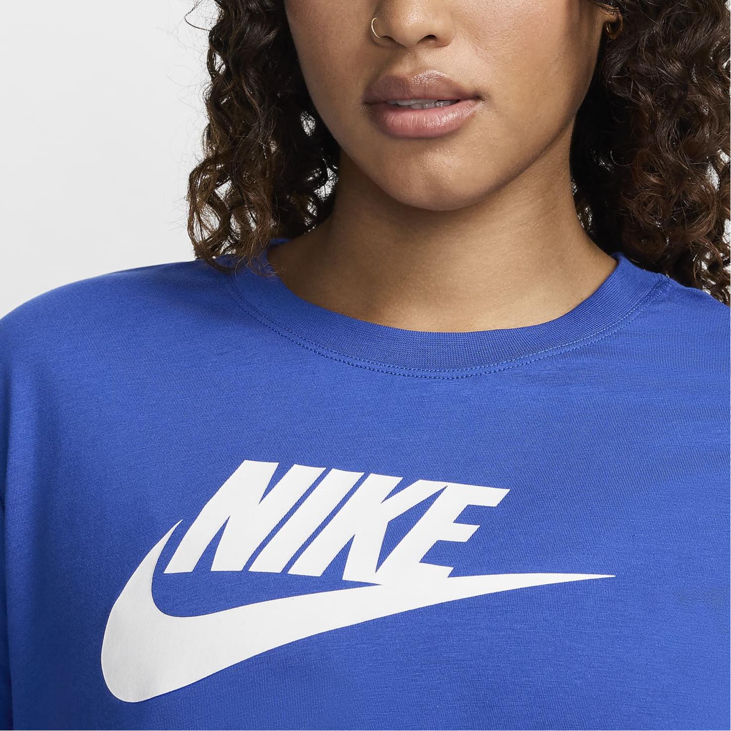 

New Nike Sportswear Essentials Series Drop Shoulder Sleeve T Shirt Women s Royal Blue BV6175-481 XL