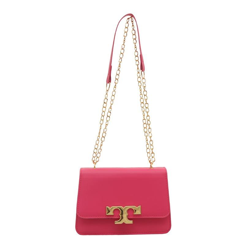 Women's Bag New Fashionable Small Square Bag Solid Color High-end Texture Temperament Chain Shoulder Messenger Bag