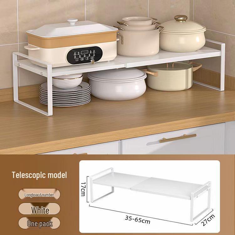 Retractable Layered Storage Shelf - Nail-Free Iron Organizer for Dorms