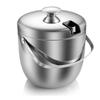Stainless Steel Insulated Double-Layer Ice Bucket with Lid & Handle