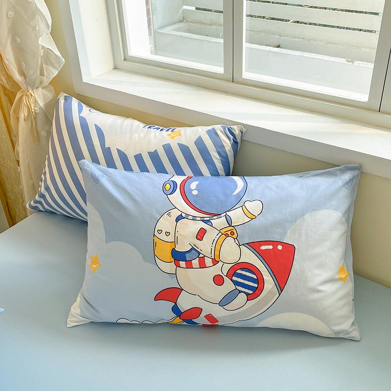 100% Cotton Pillow Cover Cartoon Print Pillowcase Rectangle Cushion Cover 48x74cm Pillowslip 2pcs Pillow Case funda almohada