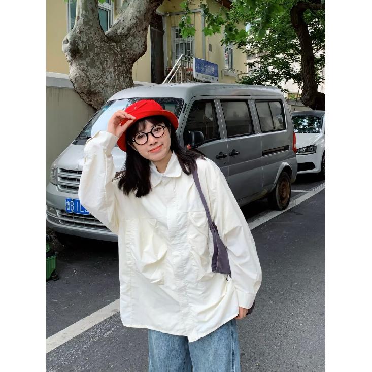 

Белая рубашка свободного покроя Goodnorth в японском стиле в стиле ретро для мужчин и женщин, весна-осень, свободная рубашка Cityboy 2XL абрикосовый