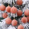 12pcs 6cm Christmas Tree Ball Pendant Flocked Xmas Tree Ornaments Christmas Spheres  New Year Noel