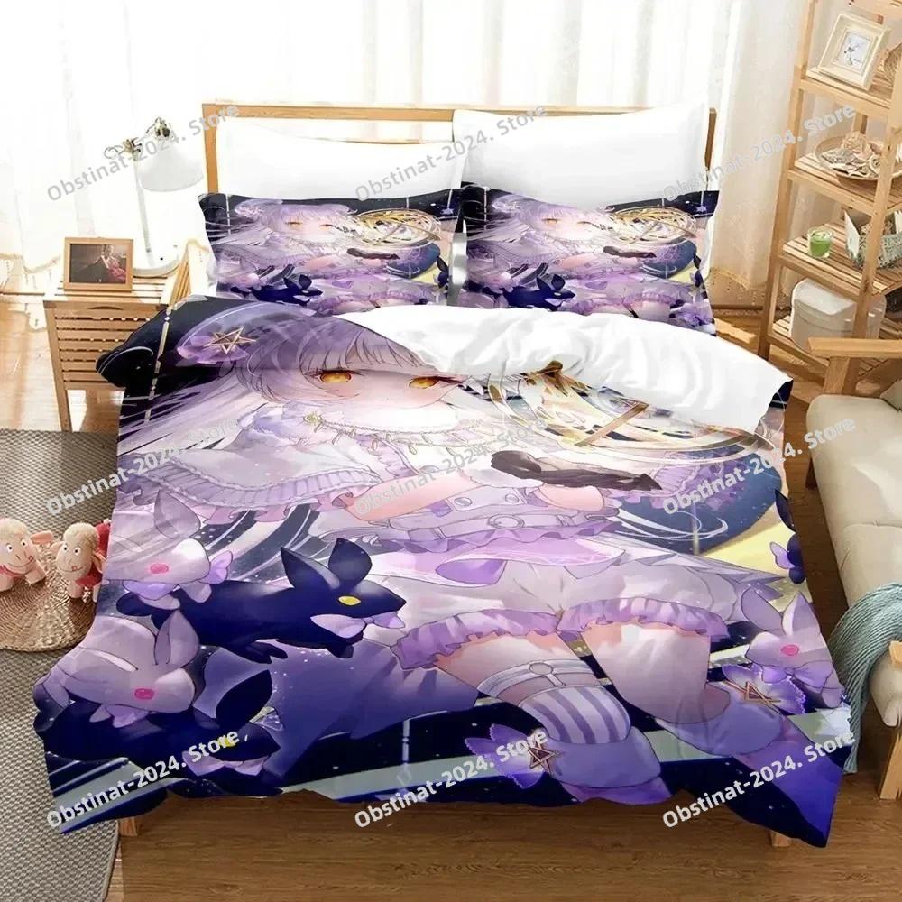 3D Print Anime Murasaki Shion Bedding Set Printed Duvet Cover Pillowcase Single Double Style Queen King Size Sets