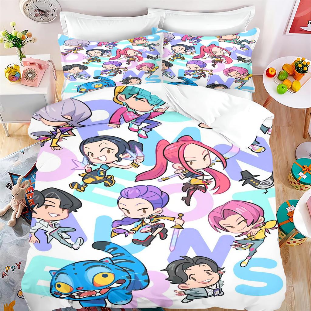 k-pop Anime Home Bedroom Comforte Nordic polyester material suitable for children and adults 3-piece set