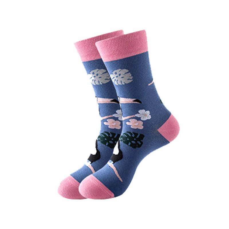 Stylish Mid-Calf Socks With Animal Print Dog Cat Design Men Women Cotton Blend Comfortable Casual