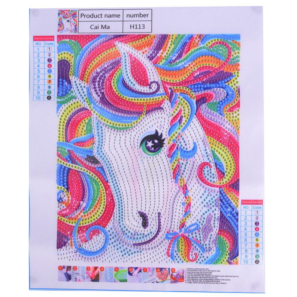 Coloured Horse Diamond Painting Frameless Decorative DIY Diamond Painting 30x25cm