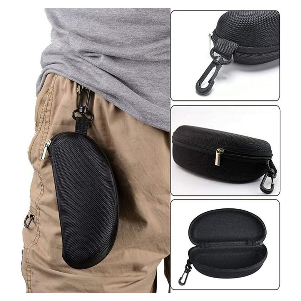 1PC EVA Compression Resistant Zipper Style Sunglasses Storage With Hooks Durable Storage Glasses Case Accessories Storage