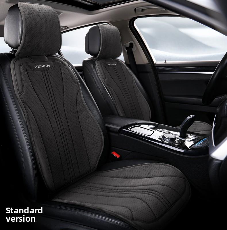 High Quality Suede Universal All Seasons Car Seat Cover Perforated Breathable Anti-Slip Luxury Car Suede Seat Cover With Pillow