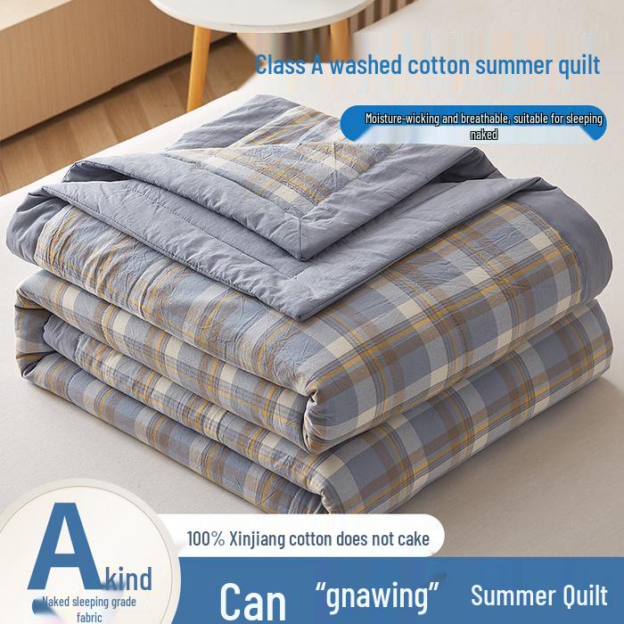 100% Cotton Summer Air Conditioning Quilt - Lightweight Quilt for Students and Children