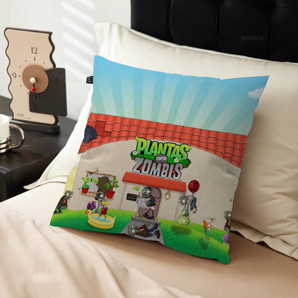 P-Растения против Зомби Мультяшные Персонализированные Картинки Текст Домашние Декоративные Подушки Бытовые Подарки 45x45см 12x12Inch