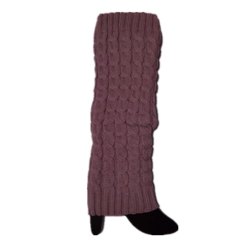 Stokta 40cm Kore Tarzı Kablo Örgü Tozluklar - Sonbahar/Kış Düz Renk Yün Çoraplar.