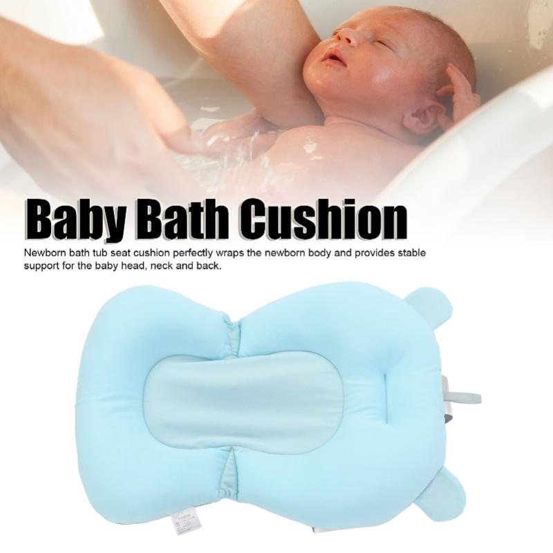 Baby Bath Seat Cushion Floating Safe Foldable Adjustable Infant Bath Supporter For Newborn White Stars